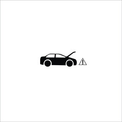 car caution, isolated icon on white background, auto service, car repair