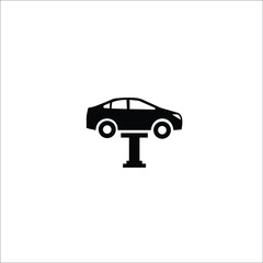 car lift, isolated icon on white background, auto service, car repair