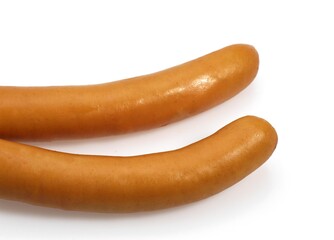 STRASBOURG SAUSAGES AGAINST WHITE BACKGROUND