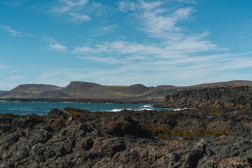 The view from Selatangar's beach