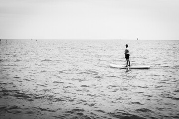 Naklejka premium man on the beach