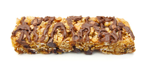 One peanut butter chocolate bar isolated on white