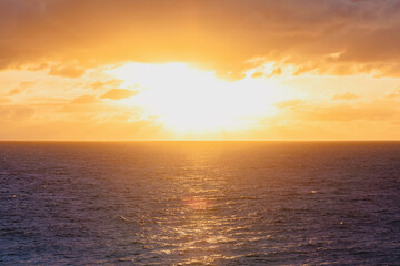 sunset on the cliffs On the arch of Anguilla island in the Caribbean sea