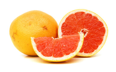 fresh grapefruit on white background