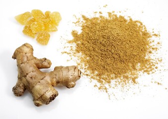 GINGER zingiber officinale, POWDER, ROOT AND CRYSTALLIZED