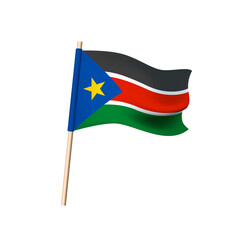 South Sudan flag on white background. Vector illustration
