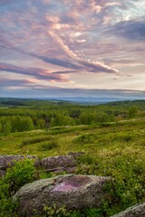 sunset in the mountains