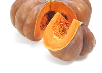 PUMPKIN cucurbita maxima AGAINST WHITE BACKGROUND