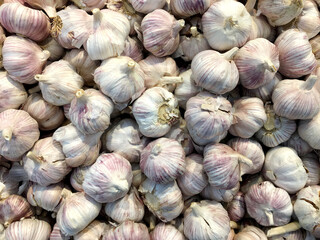 garlic on the counter of a health food store
