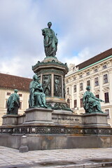 View of Statue of Emperor Francis II in the Courtyard of Hofburg, Vienna Old Town
