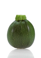 Round Courgette or Zucchini, cucurbita pepo, Vegetable against White Background