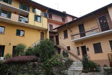 Fototapeta na wymiar typical italian village with colorful buildings