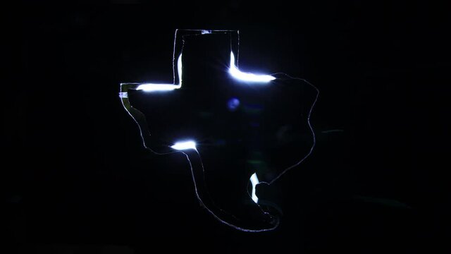 Light Painting outline of the State of Texas logo / emblem in 4k