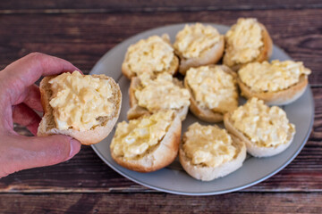 egg sandwiches at a finger buffet 