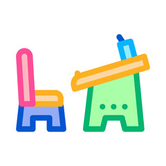 preschool education table icon vector. preschool education table sign. color symbol illustration