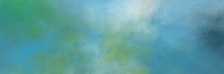 awesome vintage abstract painted background with cadet blue and light blue colors and space for text or image. can be used as horizontal background texture