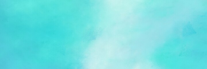 awesome abstract painting background graphic with medium turquoise, pale turquoise and baby blue colors and space for text or image. can be used as header or banner