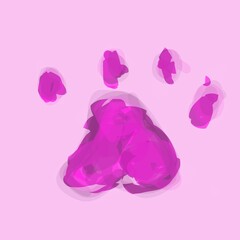 Fototapeta premium abstract watercolor pet paw design drawing 