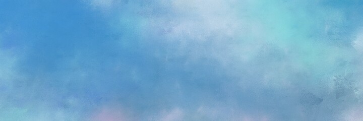 beautiful vintage abstract painted background with corn flower blue and sky blue colors and space for text or image. can be used as horizontal background graphic