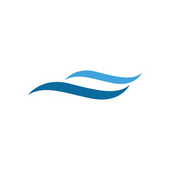 Water wave logo vector illustration design template. Vector eps 10.