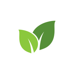 Green Leaf logo vector design template.