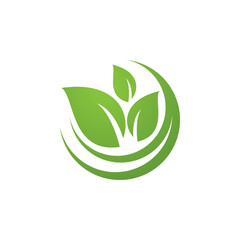 Green Leaf logo vector design template.