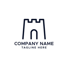Castle, fortress vector logo design template