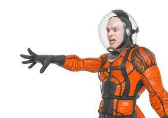 retro space astronaut is ready to the battle