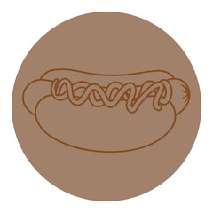 fast food delicious hot dog, line style icon vector illustration design