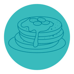 delicious pancake with syrup, line style icon vector illustration design