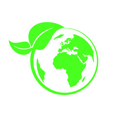 Safe earth and green icon set