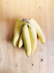 bananas on wooden background