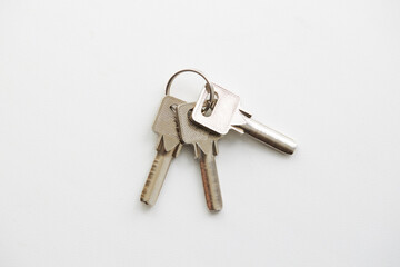 keys for lock or padlock on a white background. private security and safety concept. access symbol