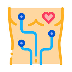 heart examination device icon vector. heart examination device sign. color symbol illustration