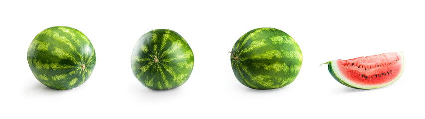 set of whole and slice watermelon