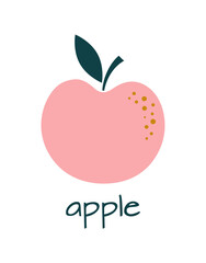 simple cartoon apple isolated on white background