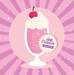 fast food poster, with sweet milkshake vector illustration design