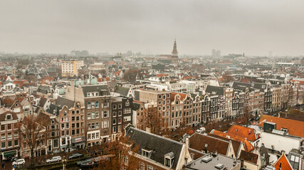 Obraz premium View over the Oudezijds Voorburgwal and Southern Tower Amsterdam