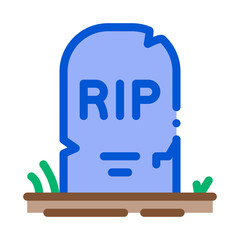 halloween rip tombstone icon vector. halloween rip tombstone sign. color symbol illustration