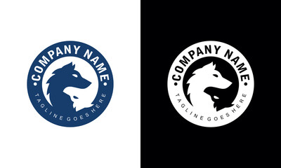 Ilustration vector graphic of Wolf logo icon design vector template in circle