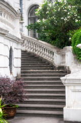 Fototapeta na wymiar stairs leading up to the garden building shanghai china
