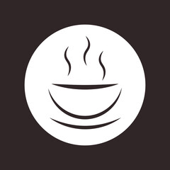 logo vector illustration coffee or tea design cafe icon for web site or restaurant menu hot food soup black and white