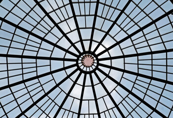 Glass dome structure, bottom view