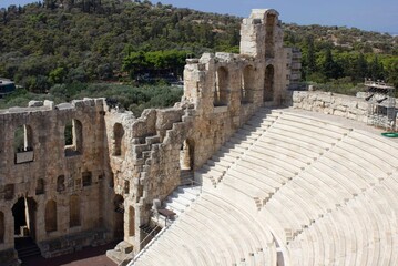 The amphitheatre of Odeon of herodes atticus in Athens Acropolis