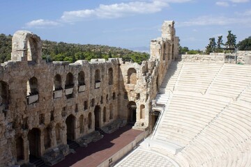 The amphitheatre of Odeon of herodes atticus in Athens Acropolis