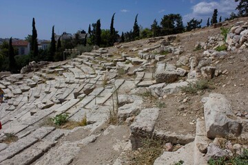Ruins of the theatre of Dyonisus in Athens, Greece
