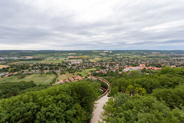 Fototapeta na wymiar View of the town of Pannonhalma from the Mount of Saint Martin