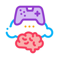 game brain and cloud icon vector. game brain and cloud sign. color symbol illustration