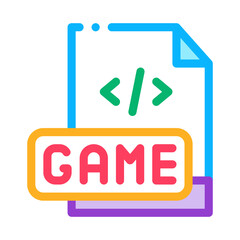 game development coding icon vector. game development coding sign. color symbol illustration