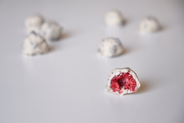 raspberries dipped or covered in chocolate
